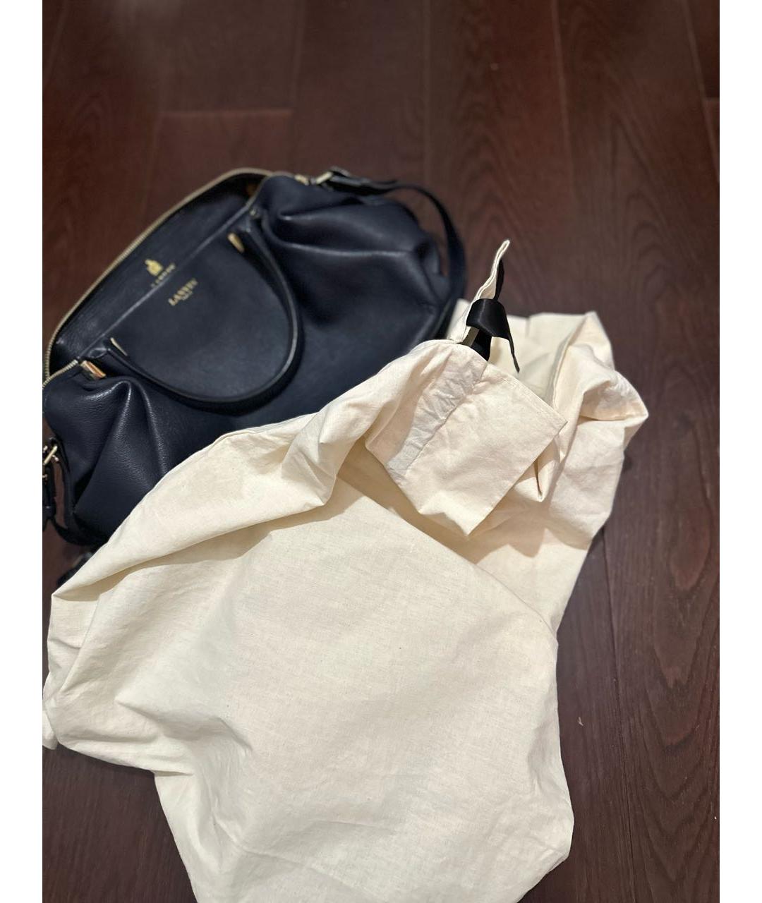 LANVIN Темно-синяя кожаная сумка через плечо, фото 4