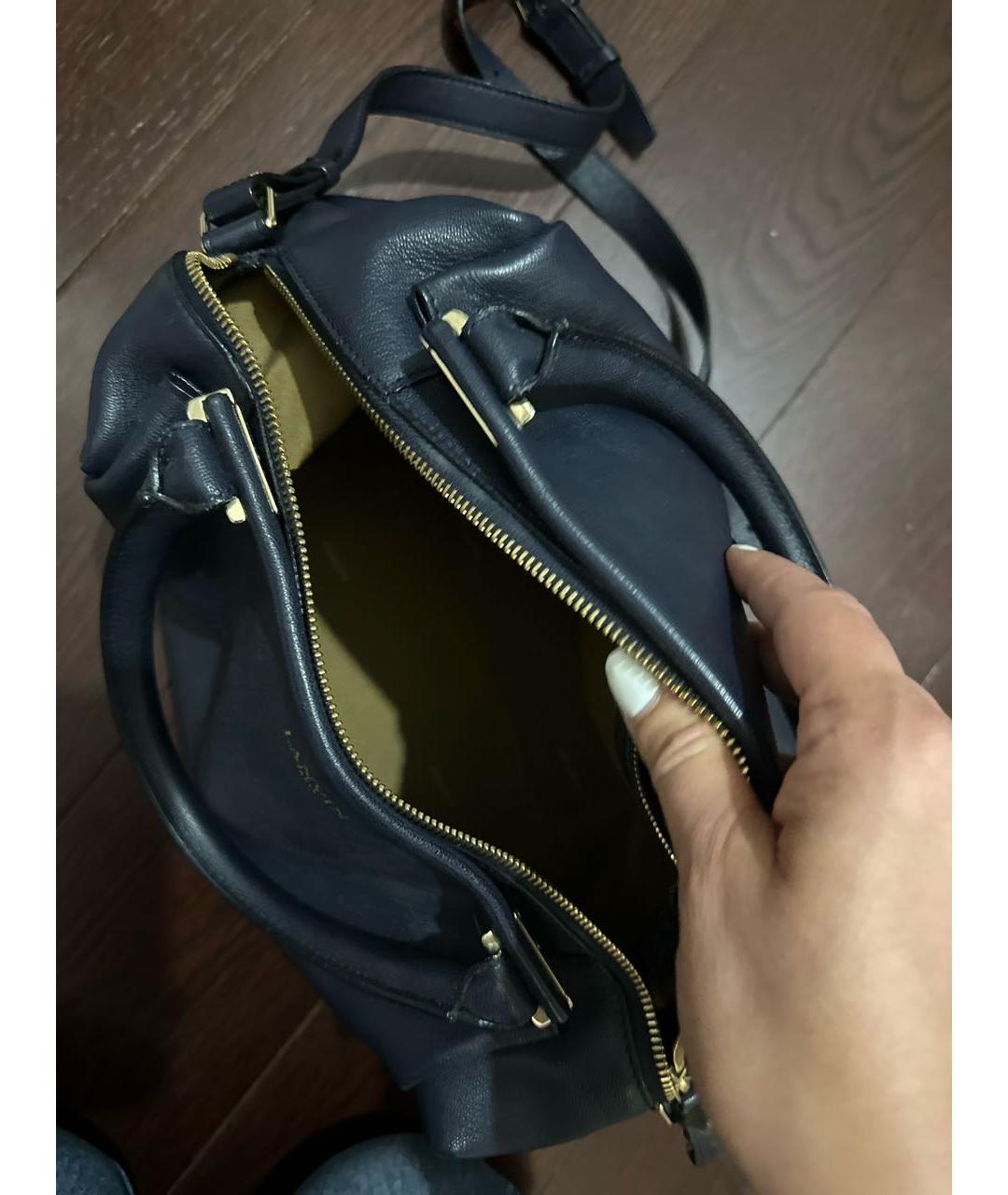 LANVIN Темно-синяя кожаная сумка через плечо, фото 2