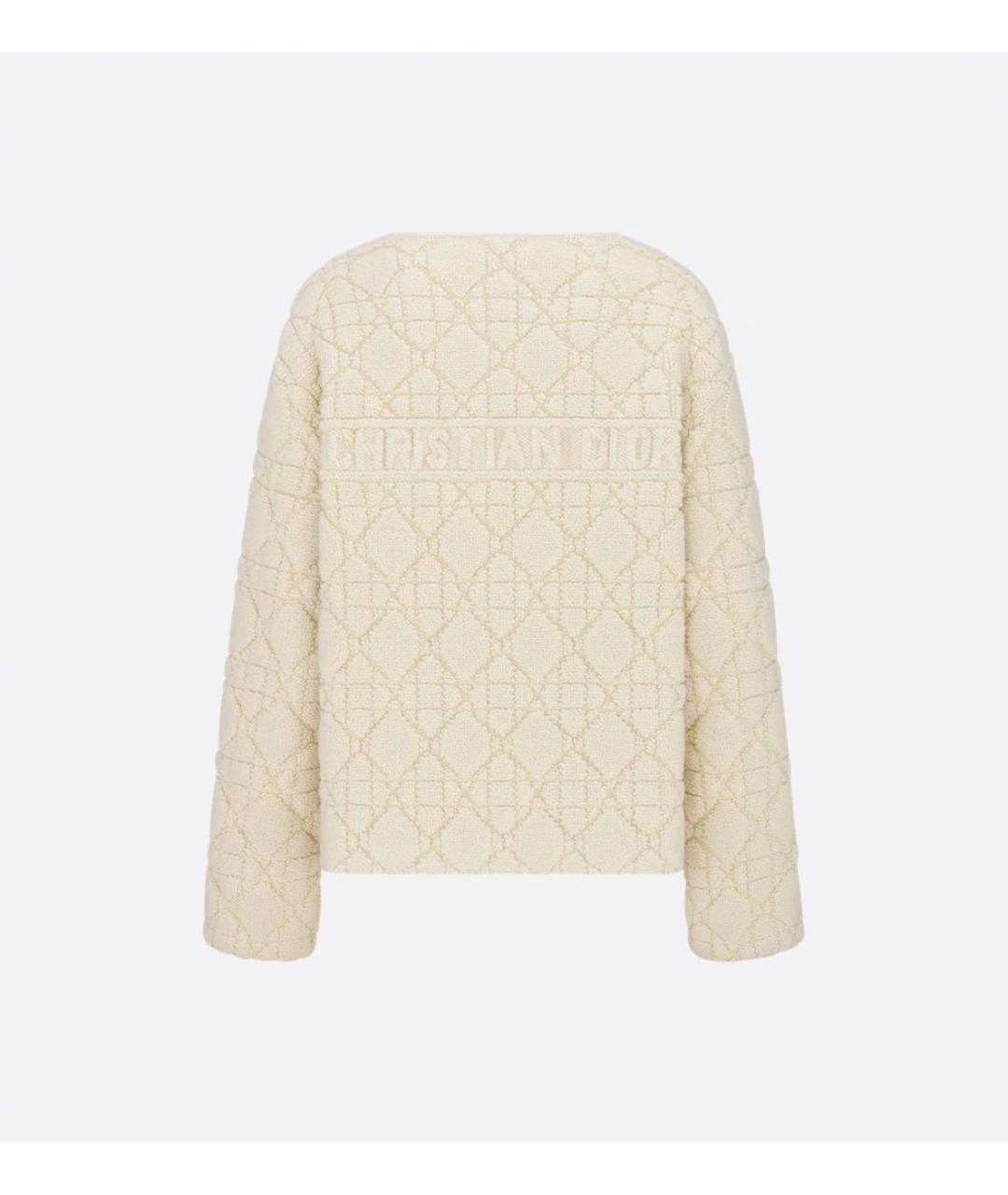 CHRISTIAN DIOR Бежевый шерстяной жакет/пиджак, фото 4