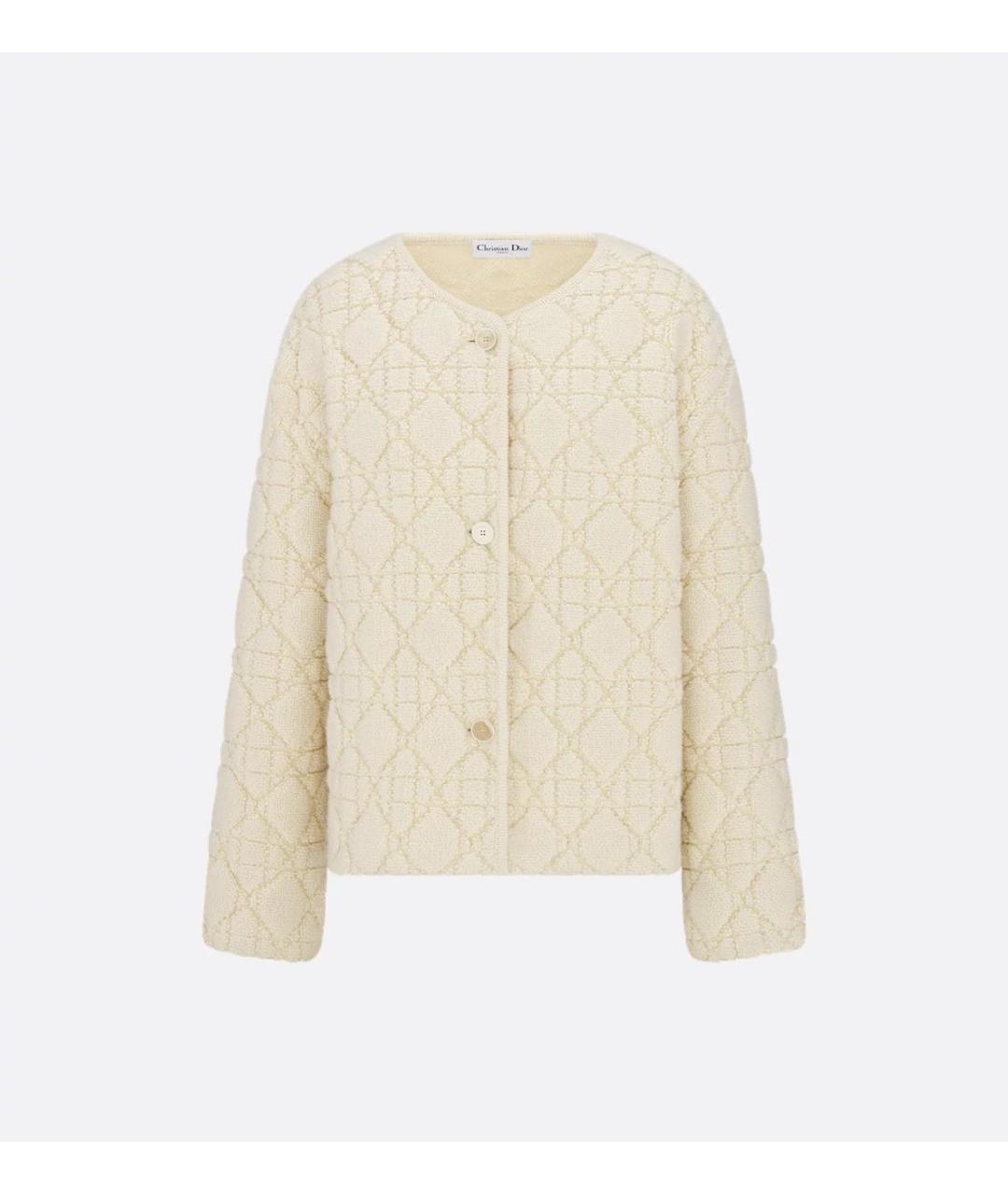 CHRISTIAN DIOR Бежевый шерстяной жакет/пиджак, фото 5