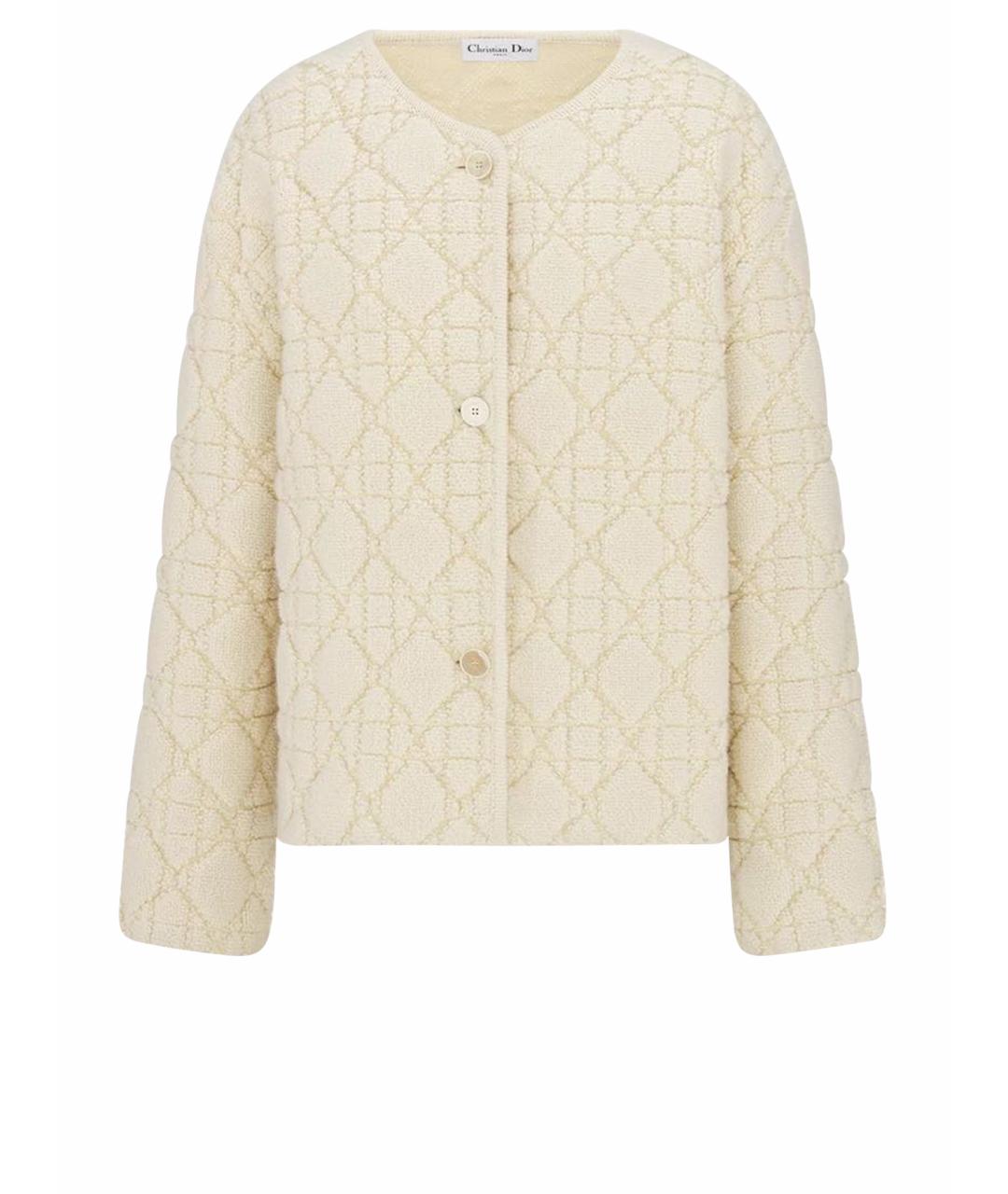 CHRISTIAN DIOR Бежевый шерстяной жакет/пиджак, фото 1
