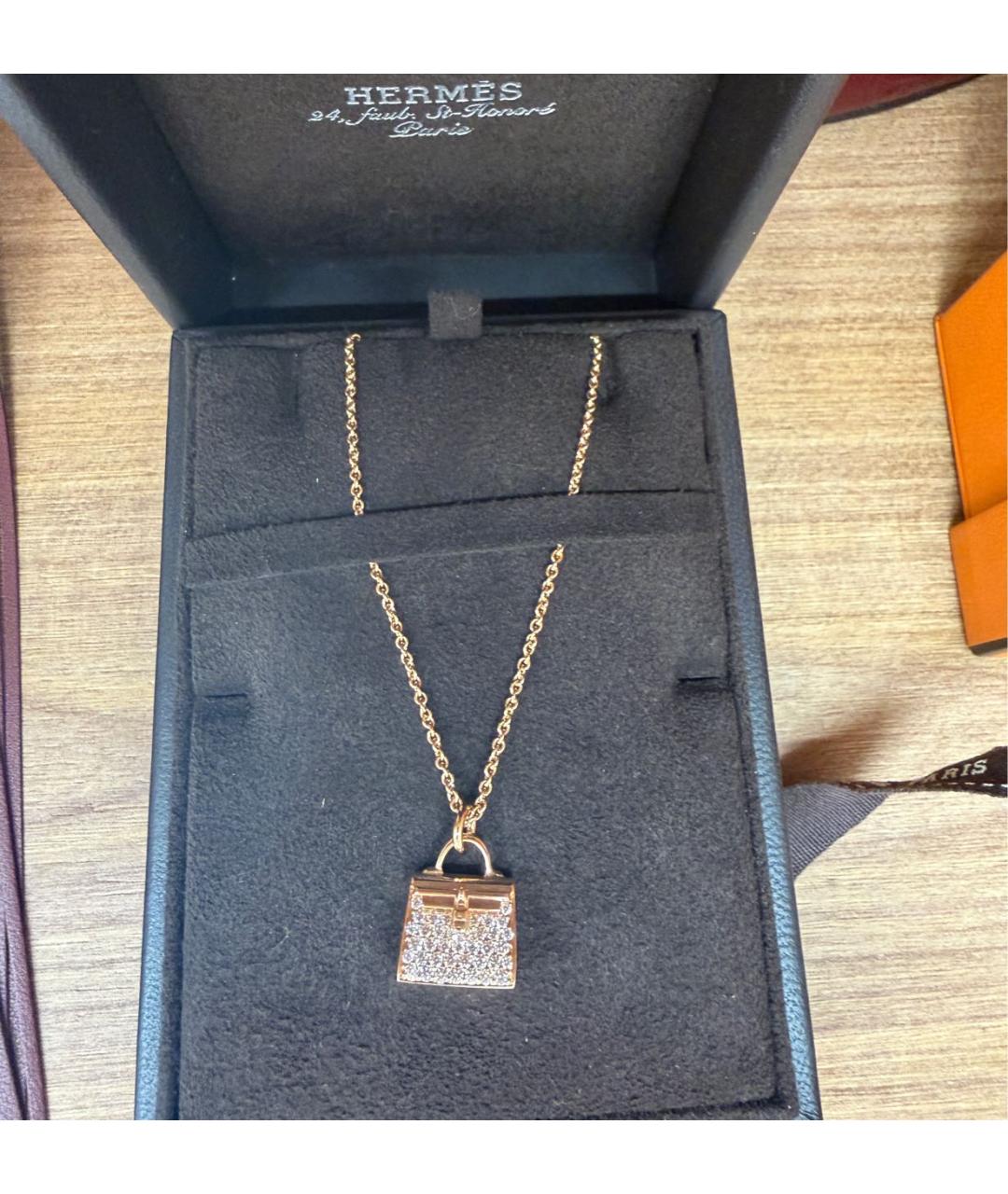 HERMES Золотая подвеска из розового золота, фото 2