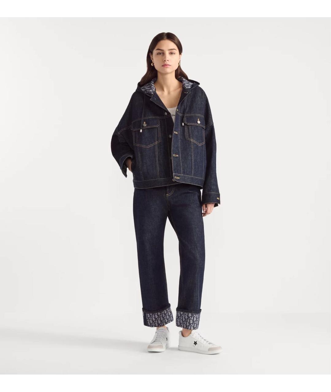 CHRISTIAN DIOR Темно-синие хлопковые брюки широкие, фото 3