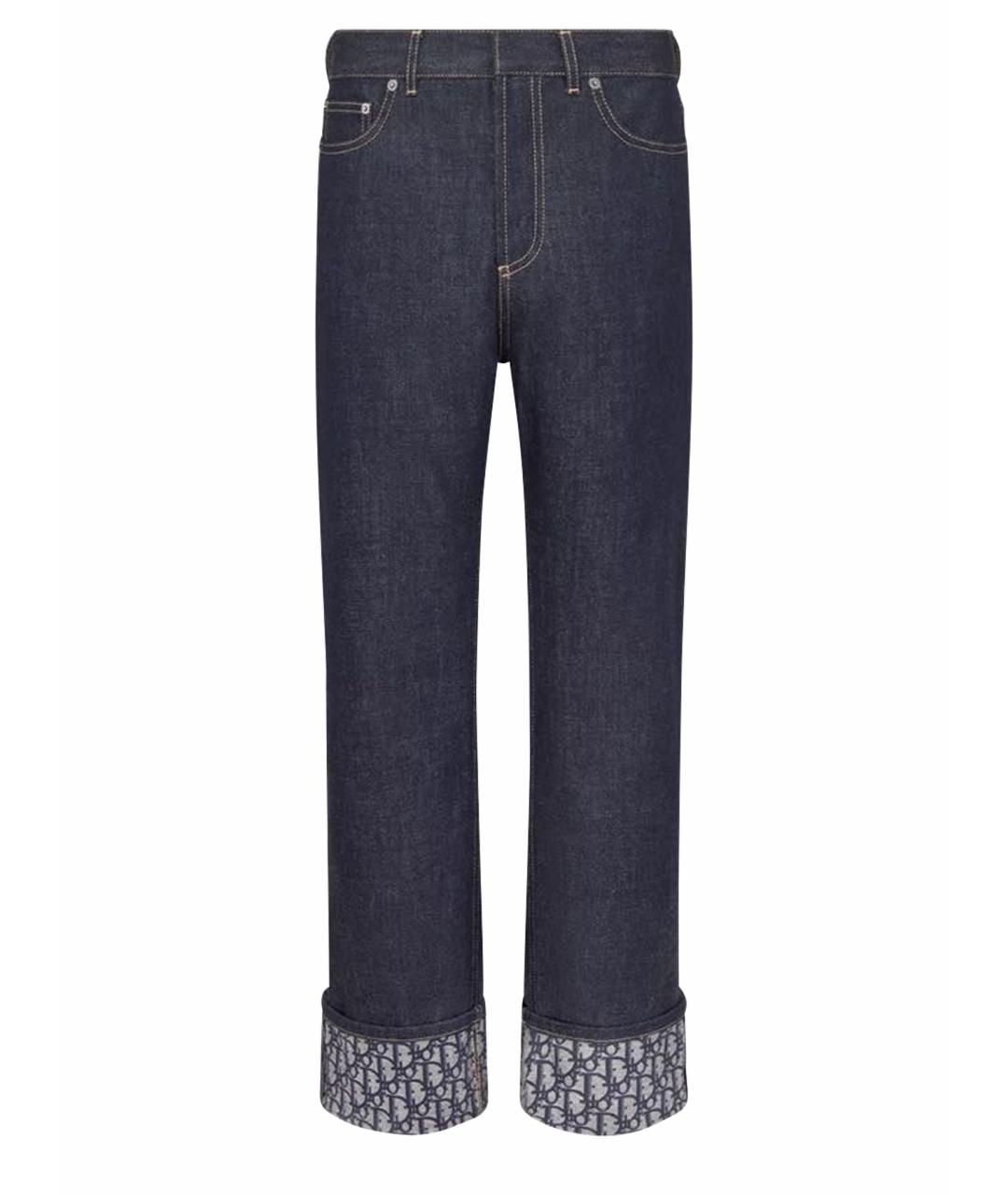 CHRISTIAN DIOR Темно-синие хлопковые брюки широкие, фото 1