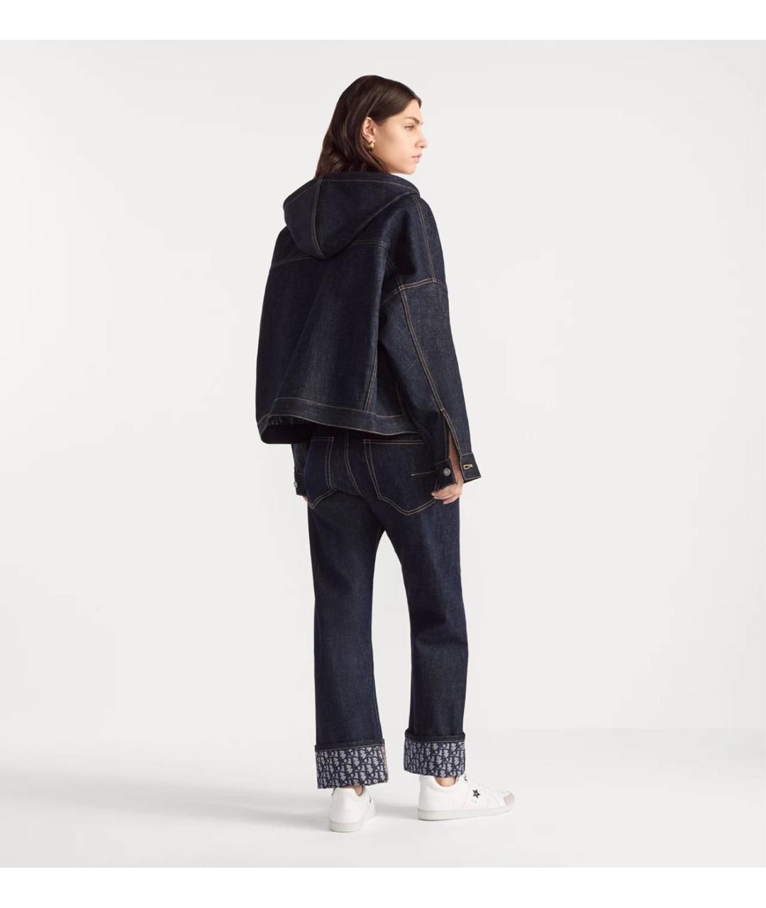 CHRISTIAN DIOR Темно-синие хлопковые брюки широкие, фото 2