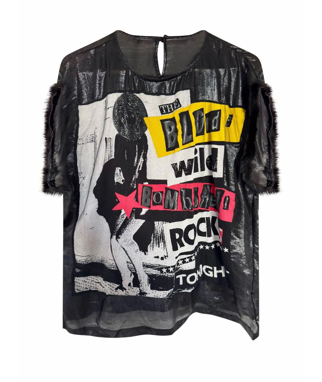 VERSACE Черная шелковая футболка, фото 1