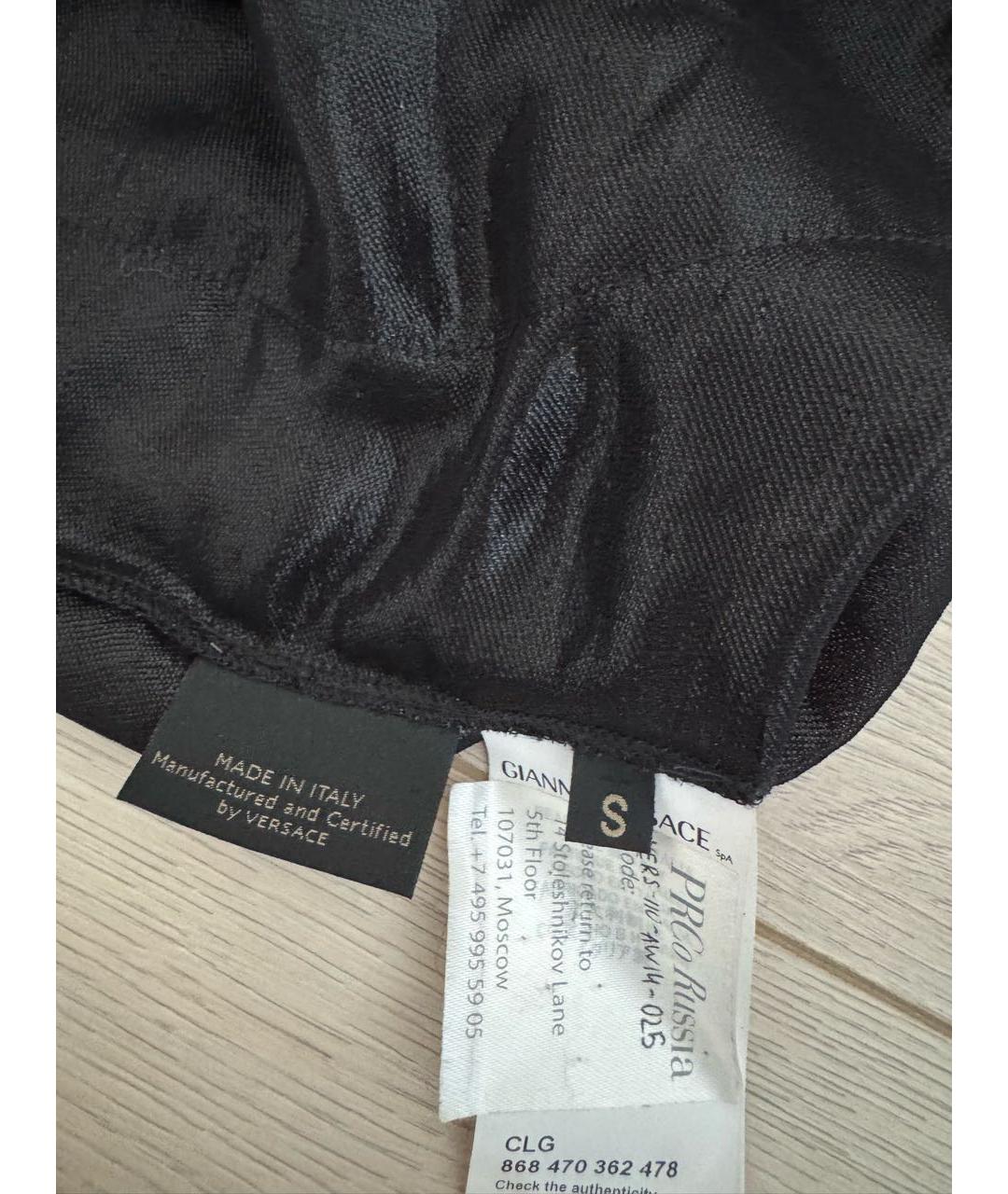 VERSACE Черная шелковая футболка, фото 4