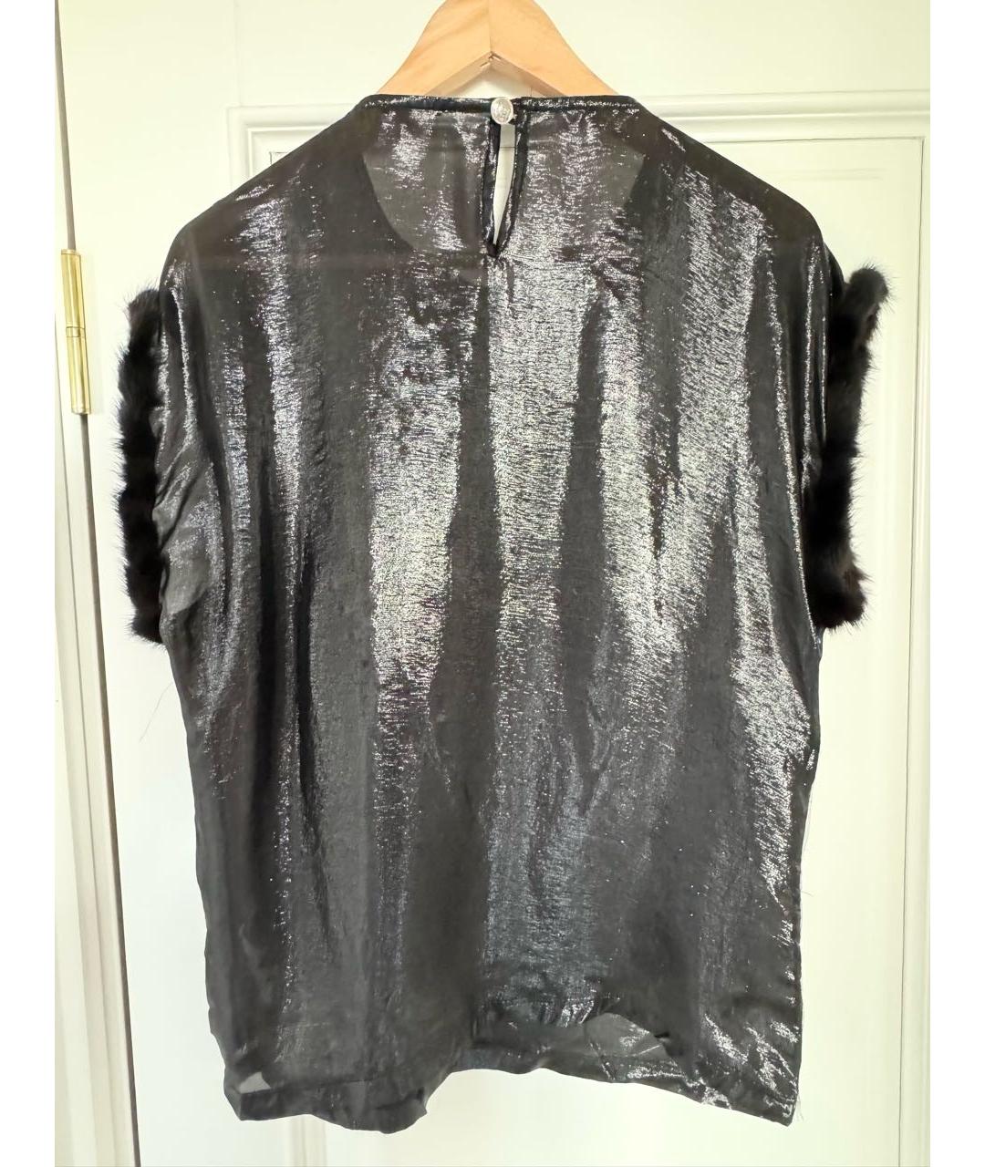 VERSACE Черная шелковая футболка, фото 2