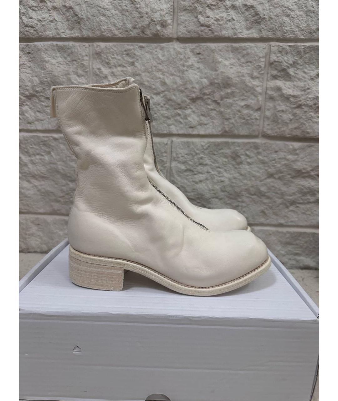 GUIDI Белые кожаные ботинки, фото 9