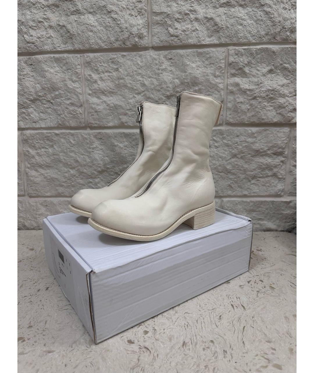 GUIDI Белые кожаные ботинки, фото 3