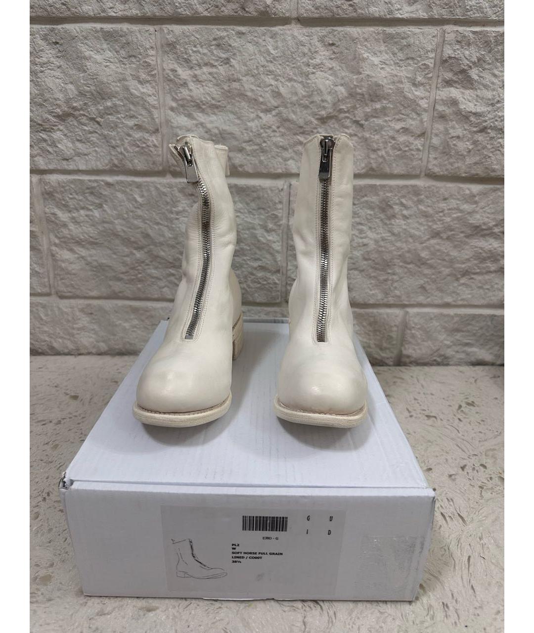GUIDI Белые кожаные ботинки, фото 2