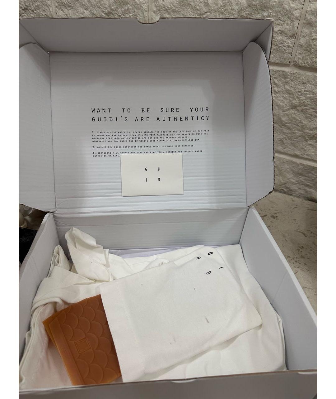 GUIDI Белые кожаные ботинки, фото 5