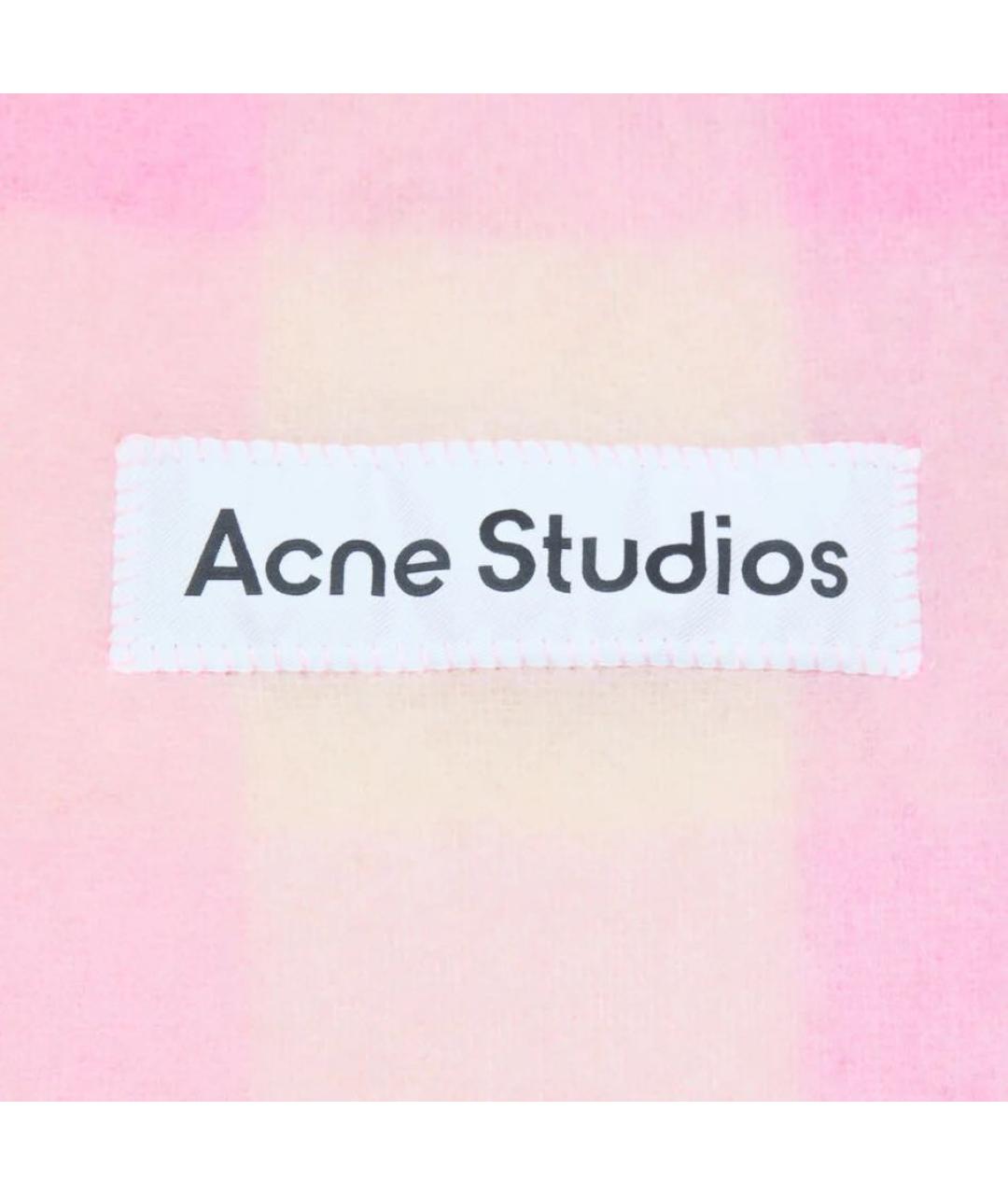 ACNE STUDIOS Розовый шерстяной шарф, фото 3