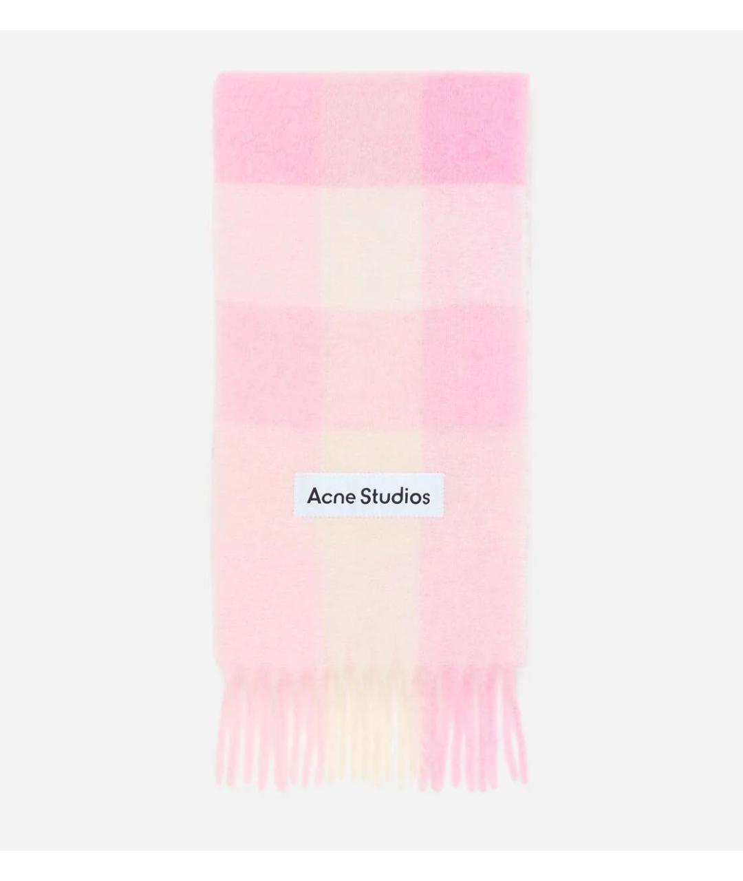 ACNE STUDIOS Розовый шерстяной шарф, фото 6