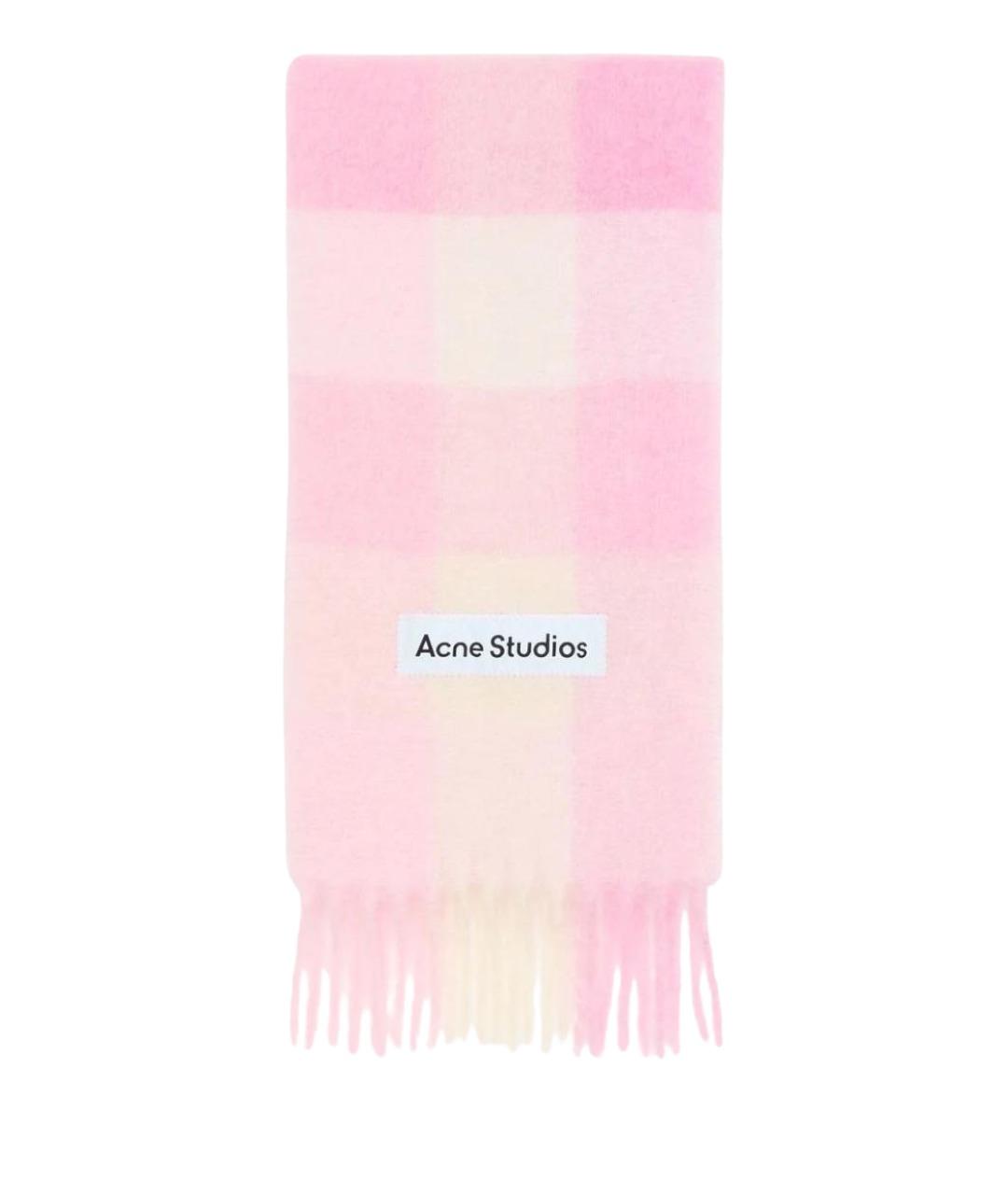 ACNE STUDIOS Розовый шерстяной шарф, фото 1