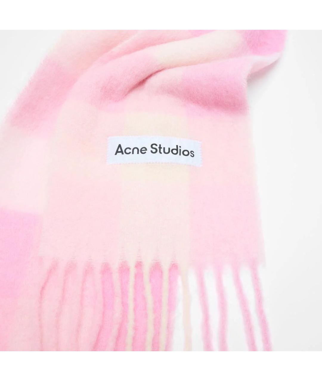 ACNE STUDIOS Розовый шерстяной шарф, фото 2