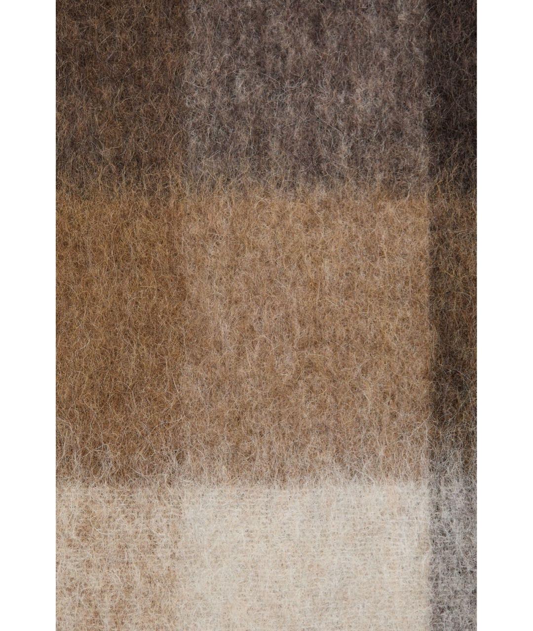 ACNE STUDIOS Коричневый шерстяной шарф, фото 3