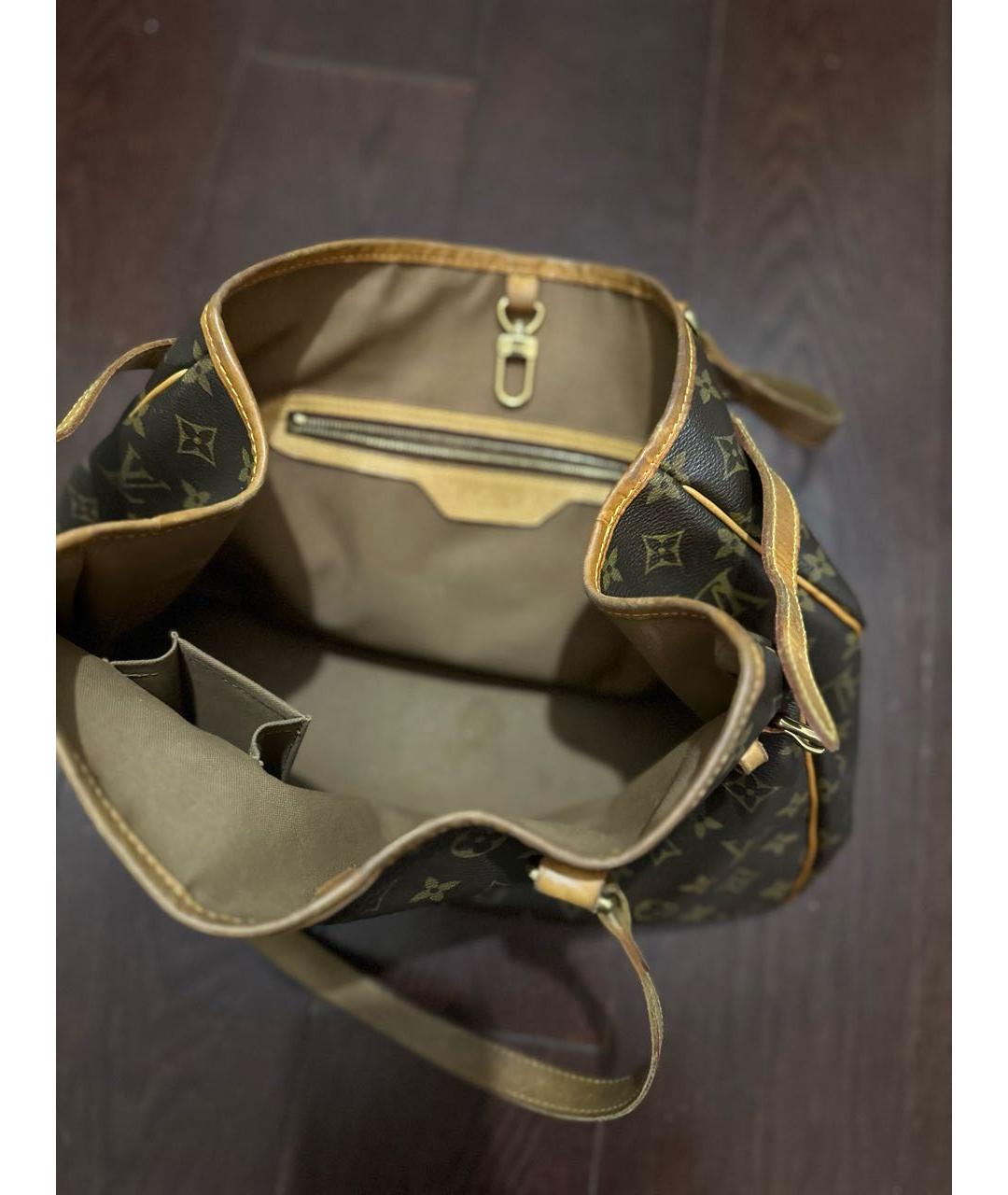 LOUIS VUITTON Коричневая кожаная сумка с короткими ручками, фото 3