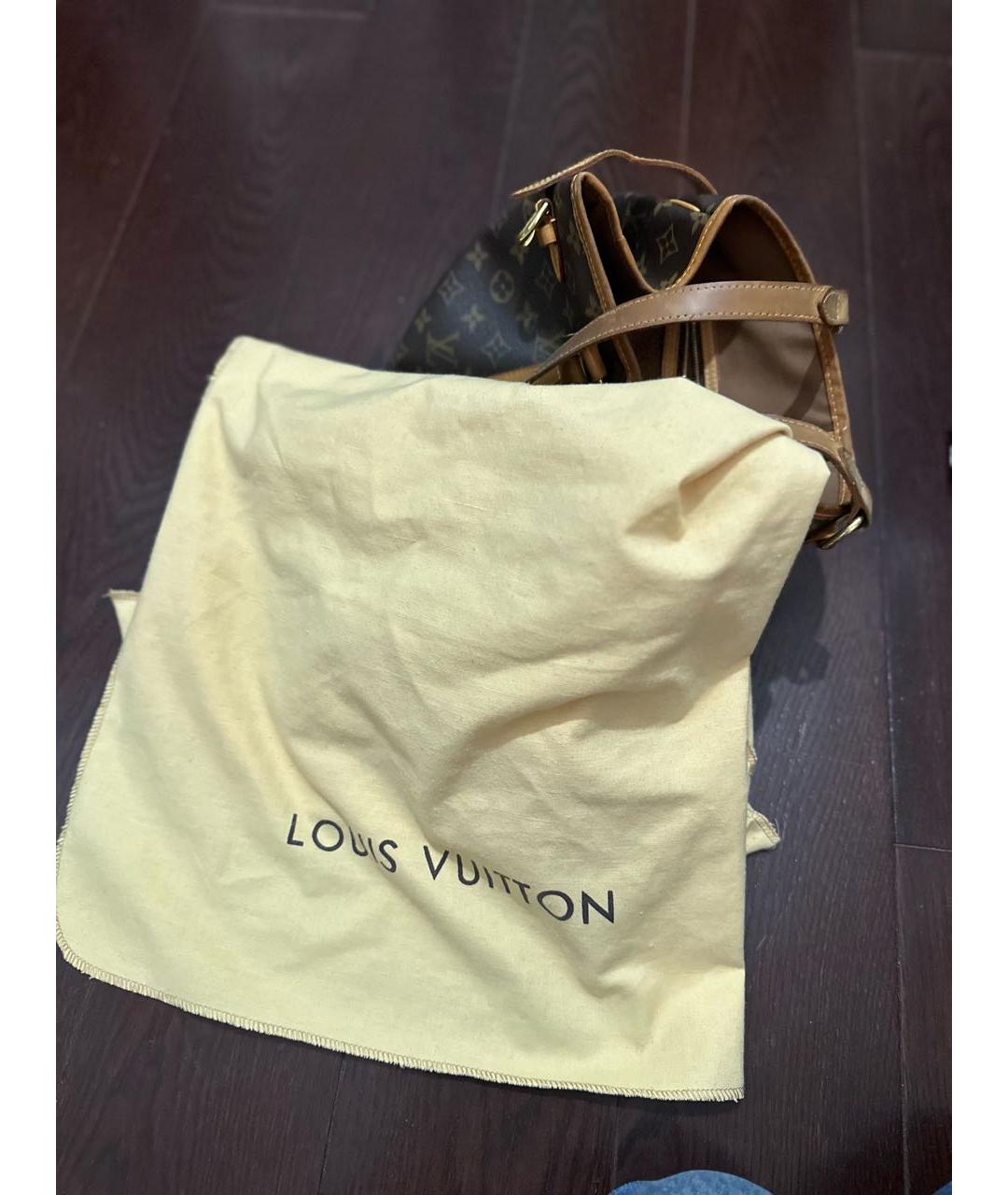 LOUIS VUITTON Коричневая кожаная сумка с короткими ручками, фото 4