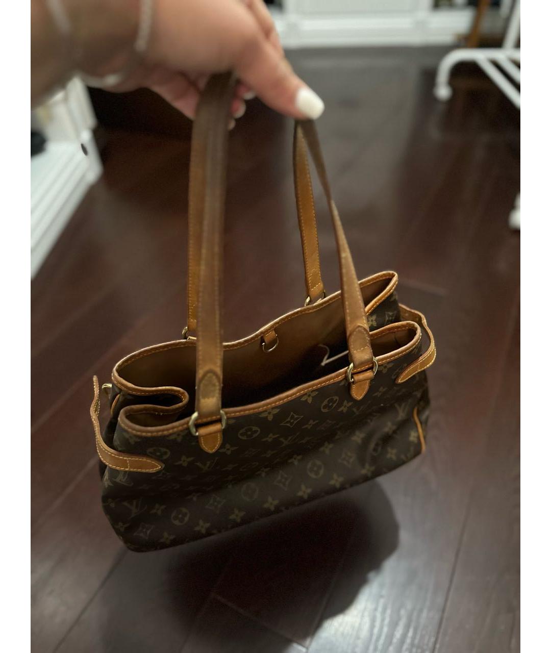 LOUIS VUITTON Коричневая кожаная сумка с короткими ручками, фото 2