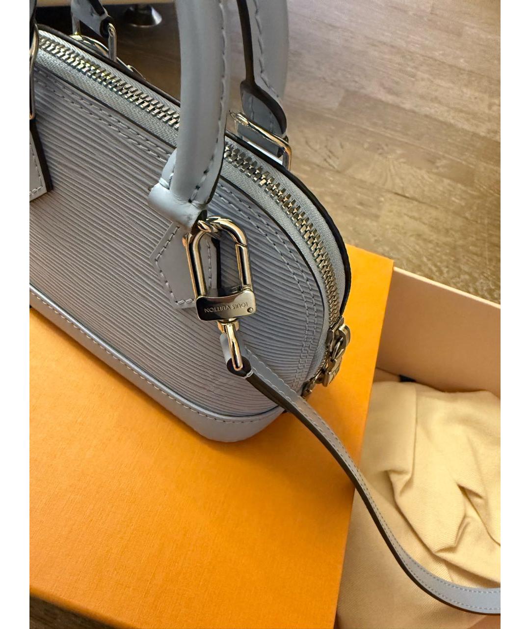 LOUIS VUITTON Голубая кожаная сумка через плечо, фото 3