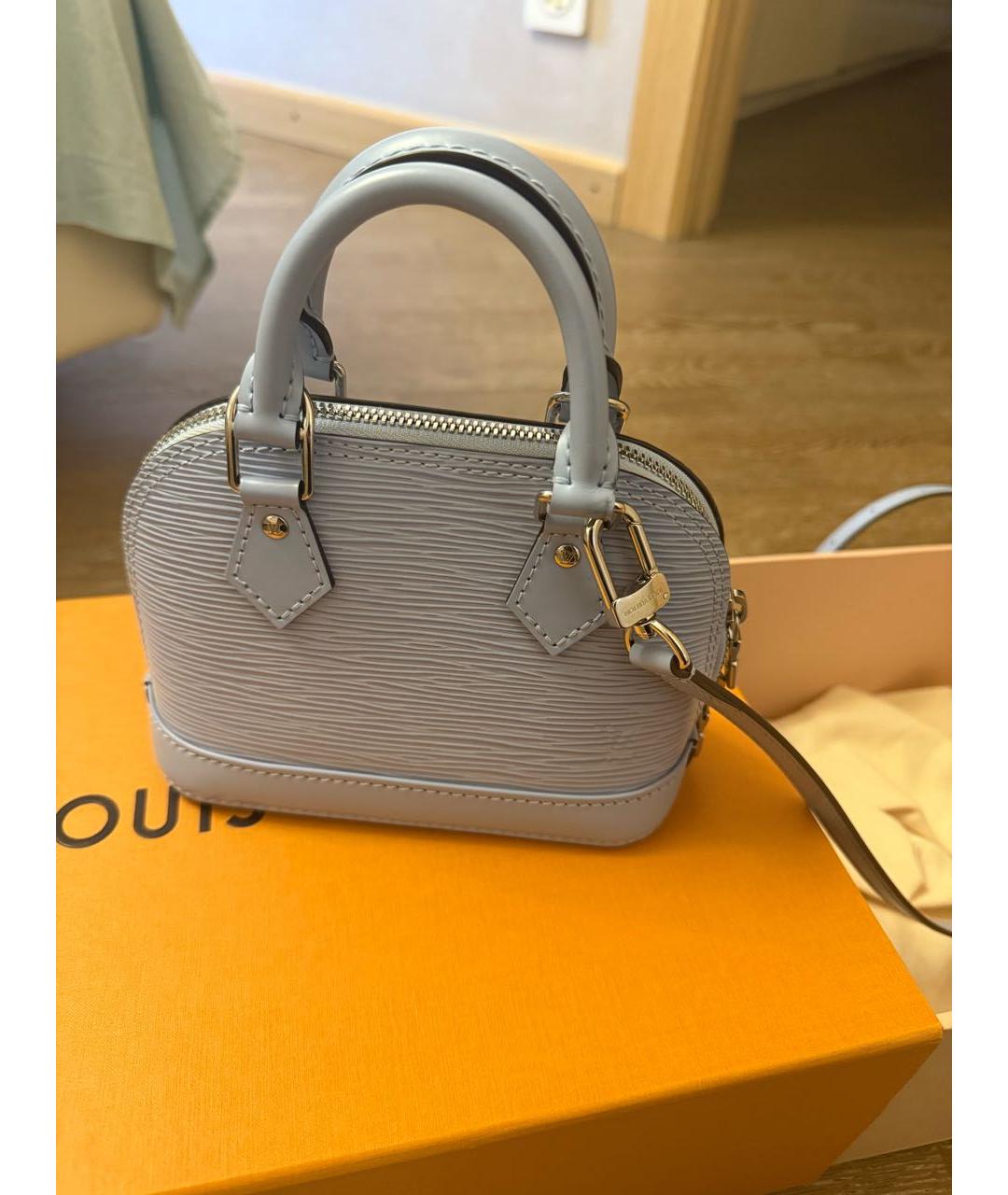 LOUIS VUITTON Голубая кожаная сумка через плечо, фото 6