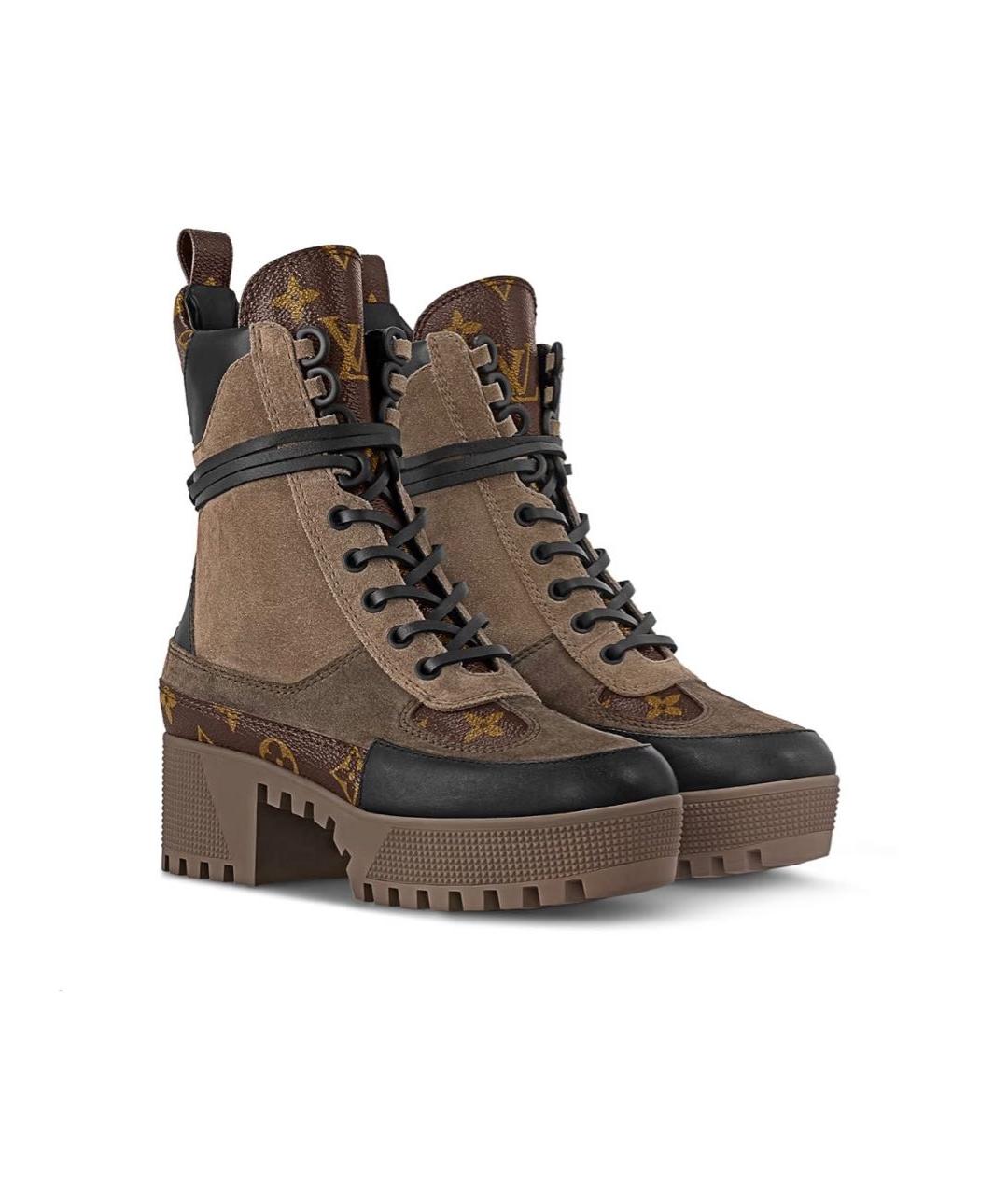 LOUIS VUITTON Бежевые замшевые ботинки, фото 9
