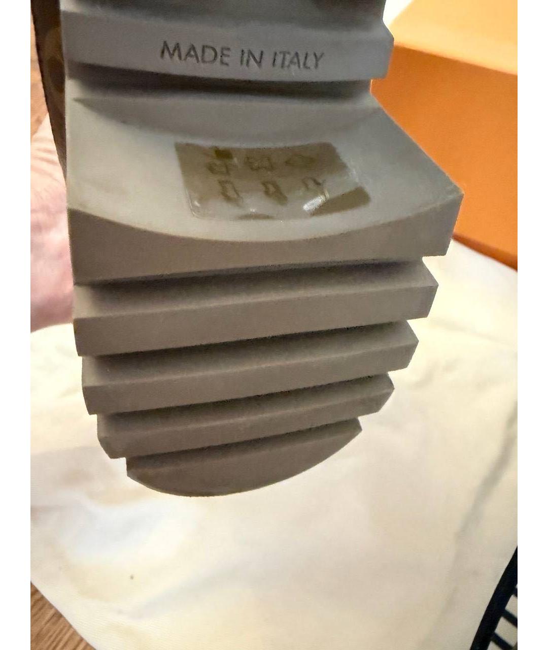 LOUIS VUITTON Бежевые замшевые ботинки, фото 7