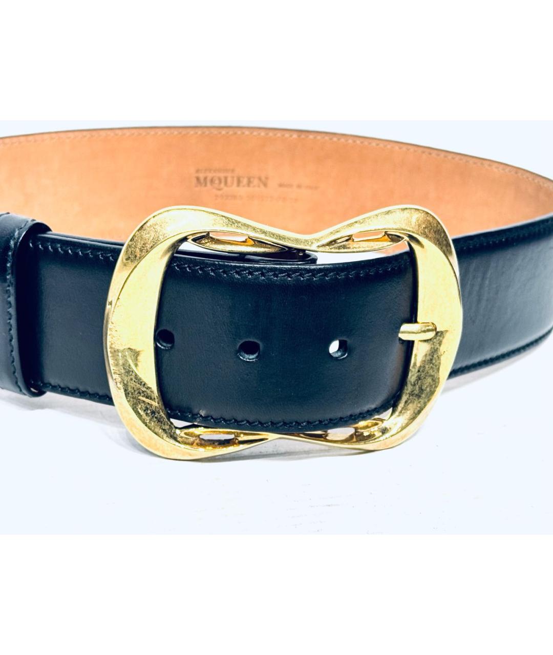 ALEXANDER MCQUEEN Черный кожаный ремень, фото 2