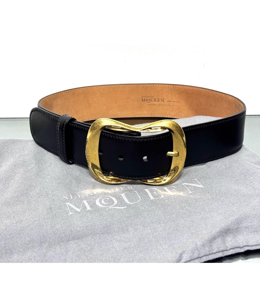 ALEXANDER MCQUEEN Черный кожаный ремень, фото 6