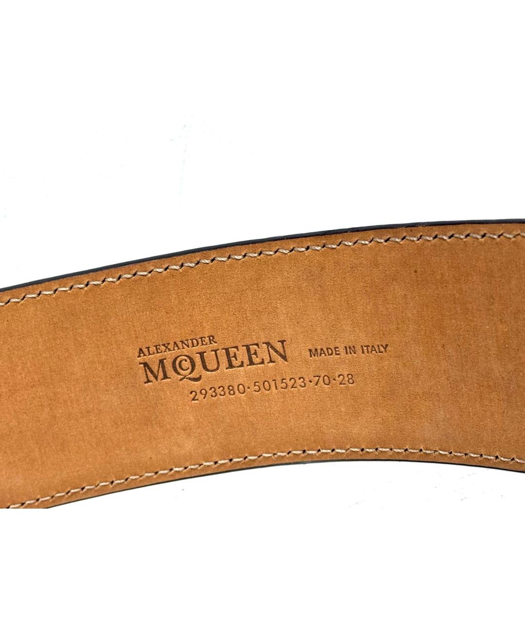 ALEXANDER MCQUEEN Черный кожаный ремень, фото 4