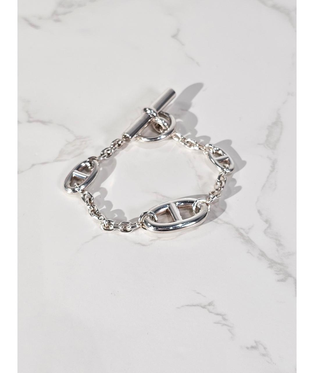 HERMES Серебрянный серебряный браслет, фото 2