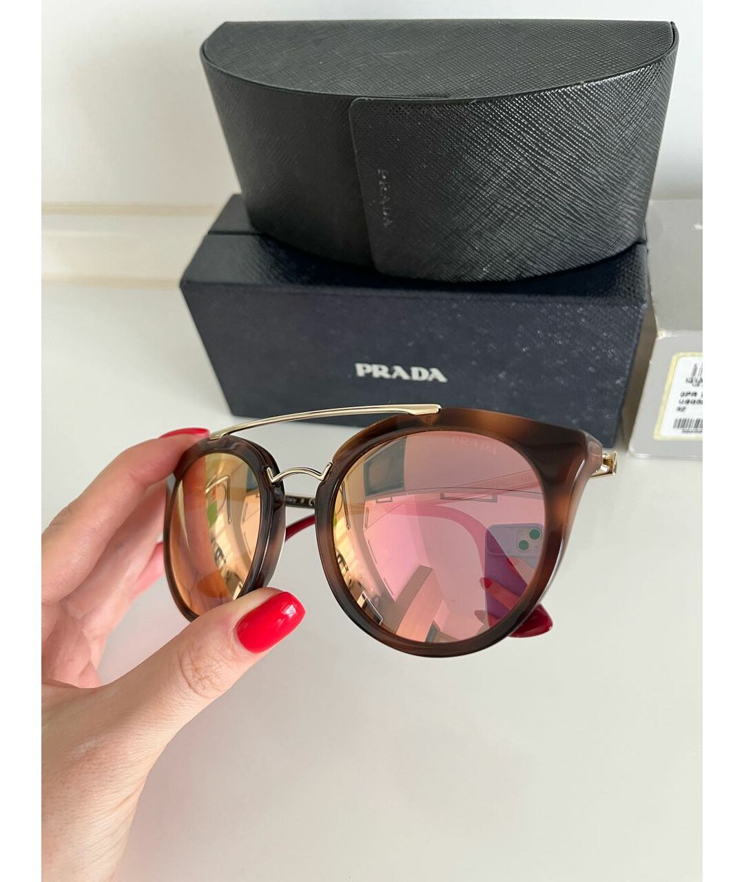 PRADA Бордовые солнцезащитные очки, фото 2