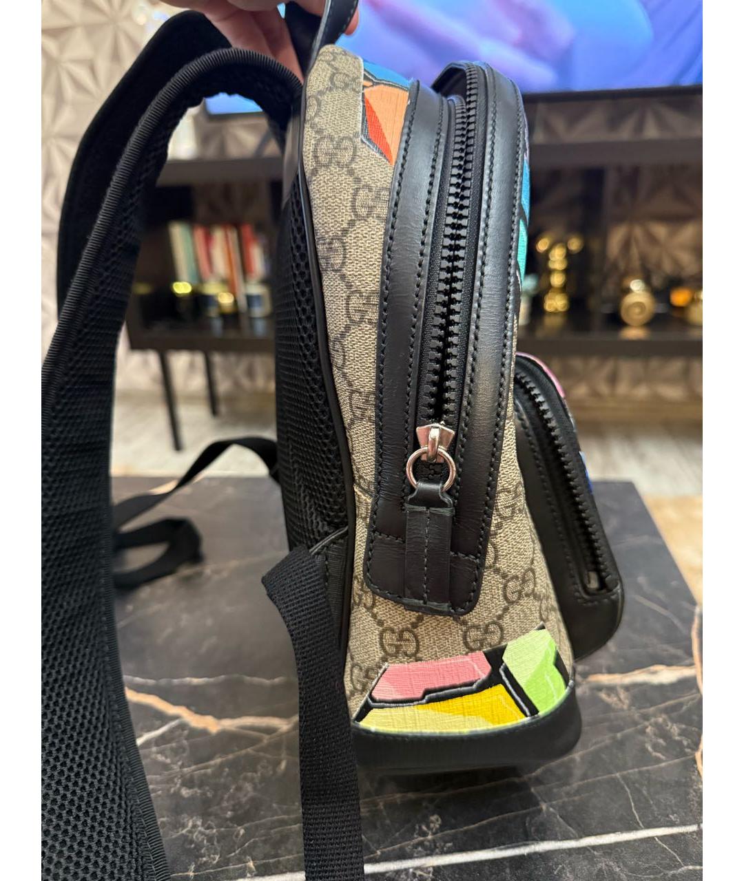 GUCCI Хаки кожаный рюкзак, фото 6