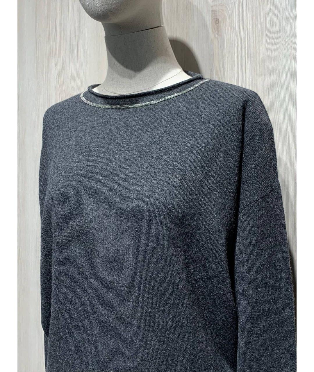 BRUNELLO CUCINELLI Антрацитовый шерстяной джемпер / свитер, фото 3