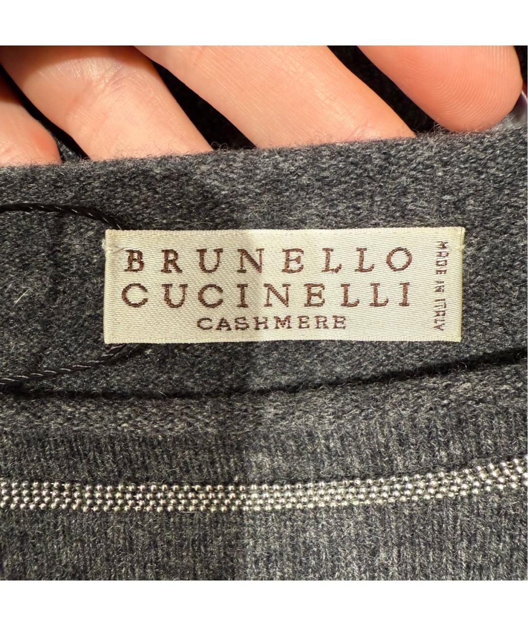 BRUNELLO CUCINELLI Антрацитовый шерстяной джемпер / свитер, фото 6