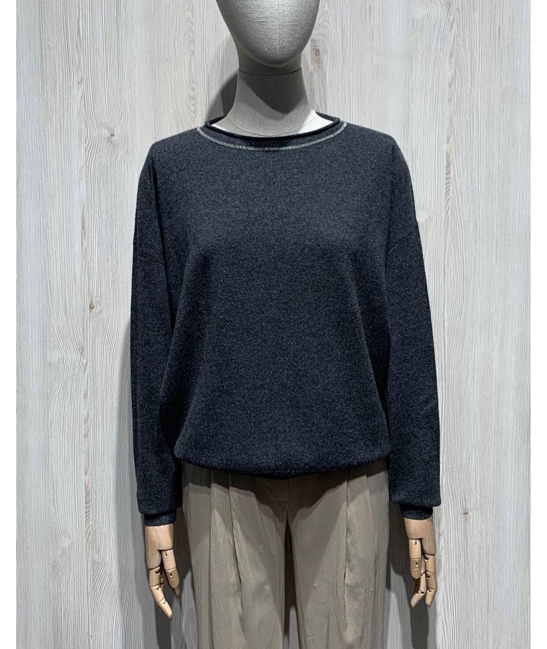 BRUNELLO CUCINELLI Антрацитовый шерстяной джемпер / свитер, фото 9