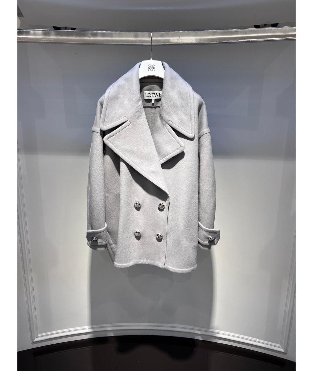 LOEWE Серое шерстяное пальто, фото 2