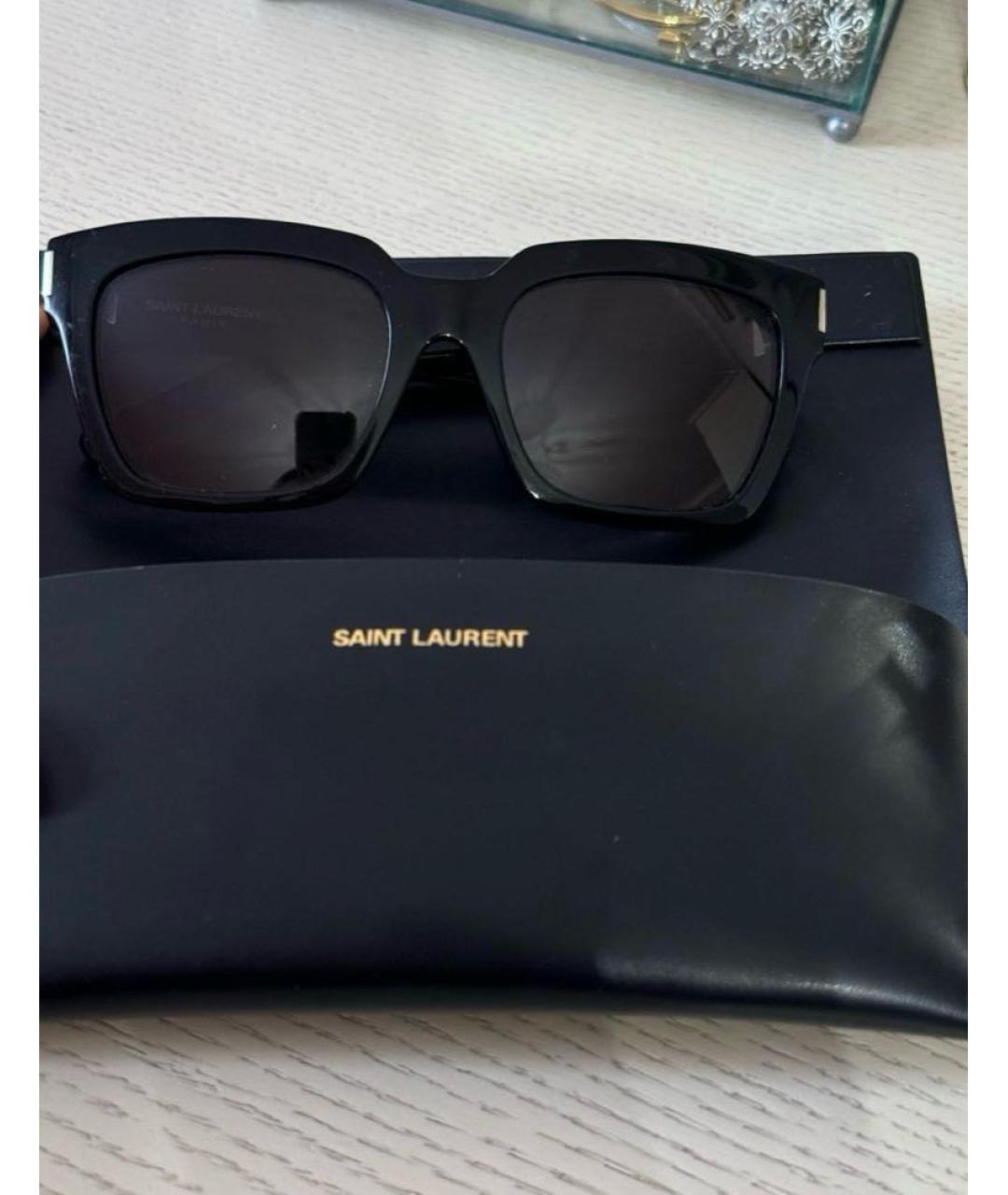 SAINT LAURENT Черные пластиковые солнцезащитные очки, фото 5