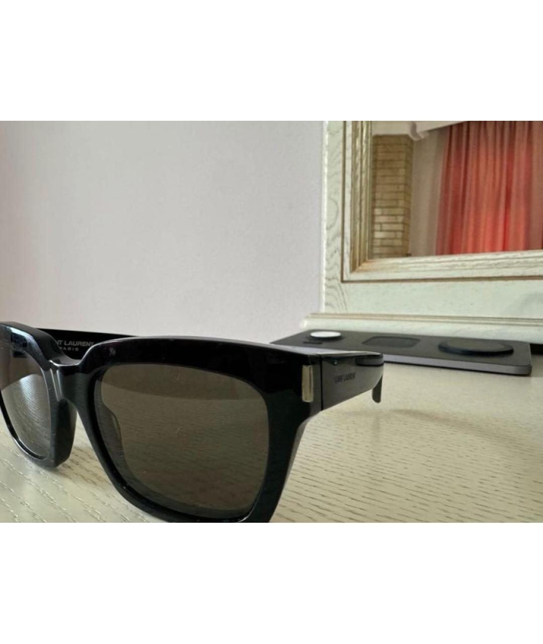 SAINT LAURENT Черные пластиковые солнцезащитные очки, фото 3