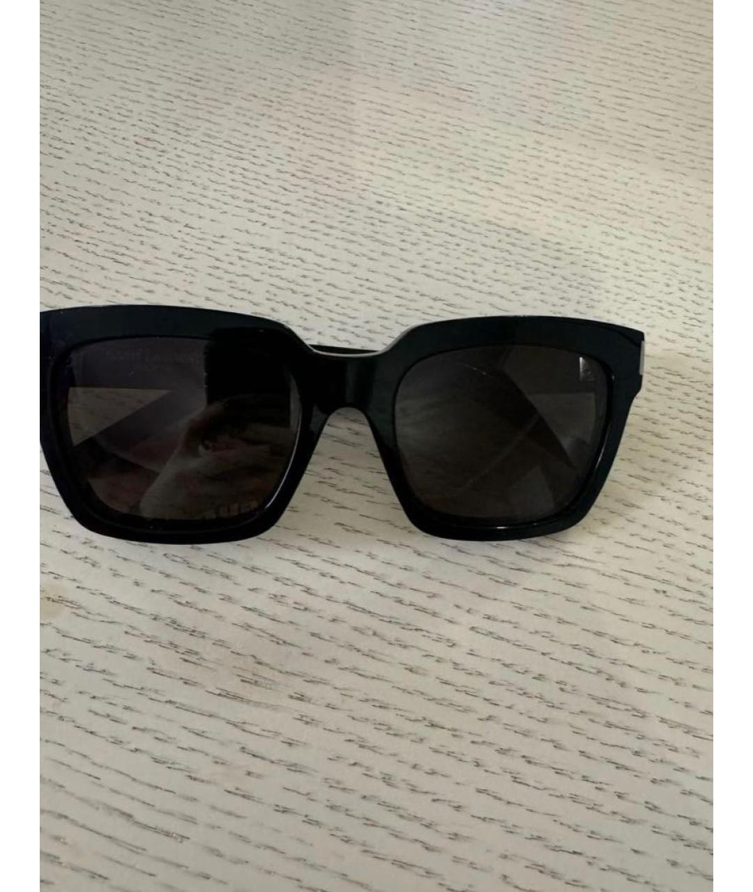 SAINT LAURENT Черные пластиковые солнцезащитные очки, фото 2