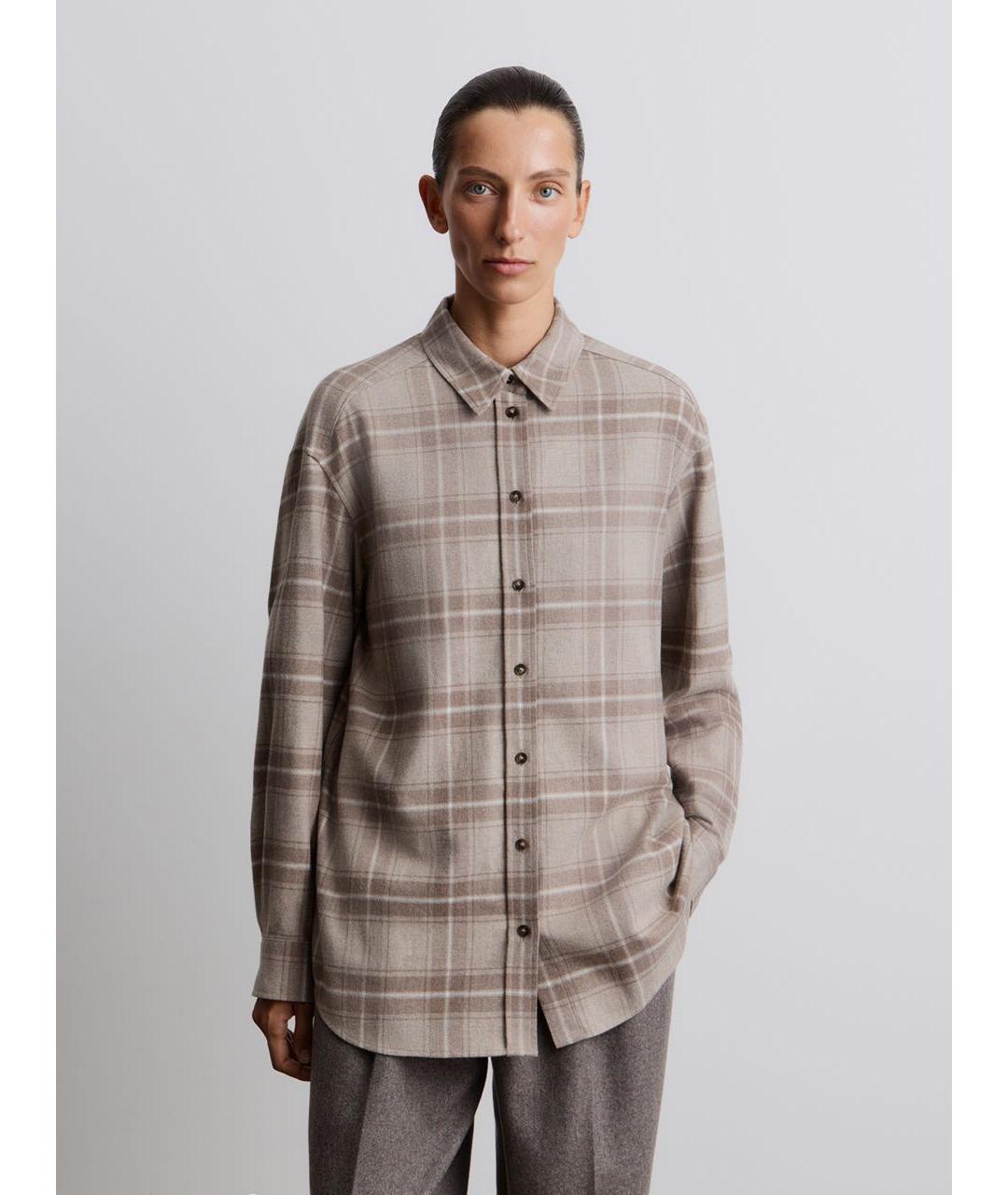 12 STOREEZ Бежевая хлопковая рубашка, фото 6