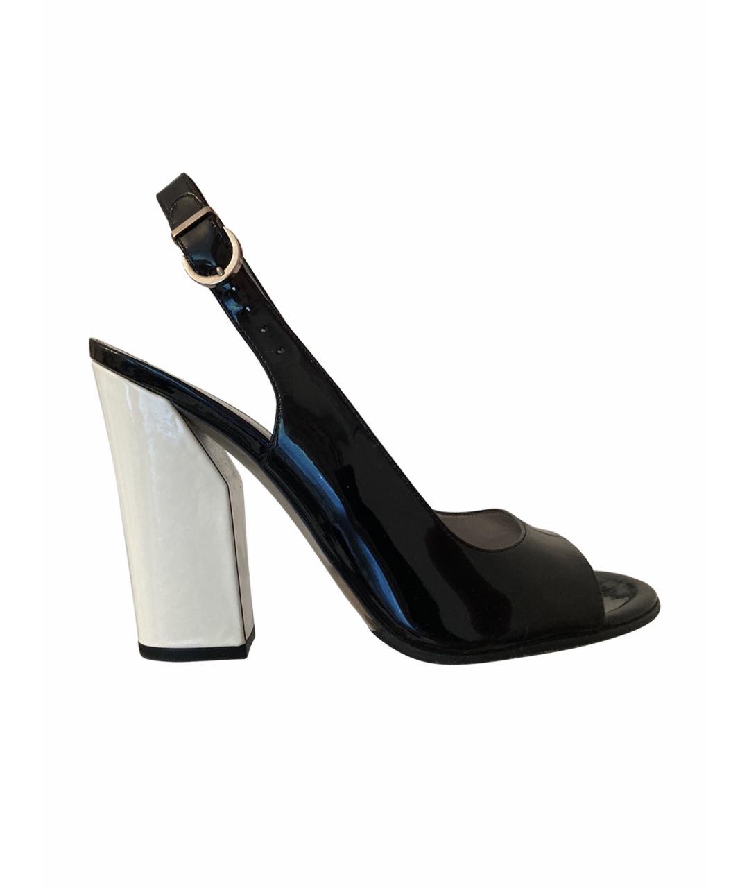 CASADEI Черные босоножки из лакированной кожи, фото 1