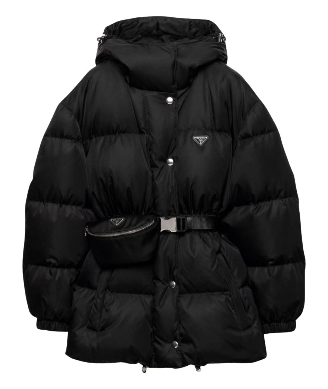 PRADA Черный полиэстеровый пуховик, фото 1