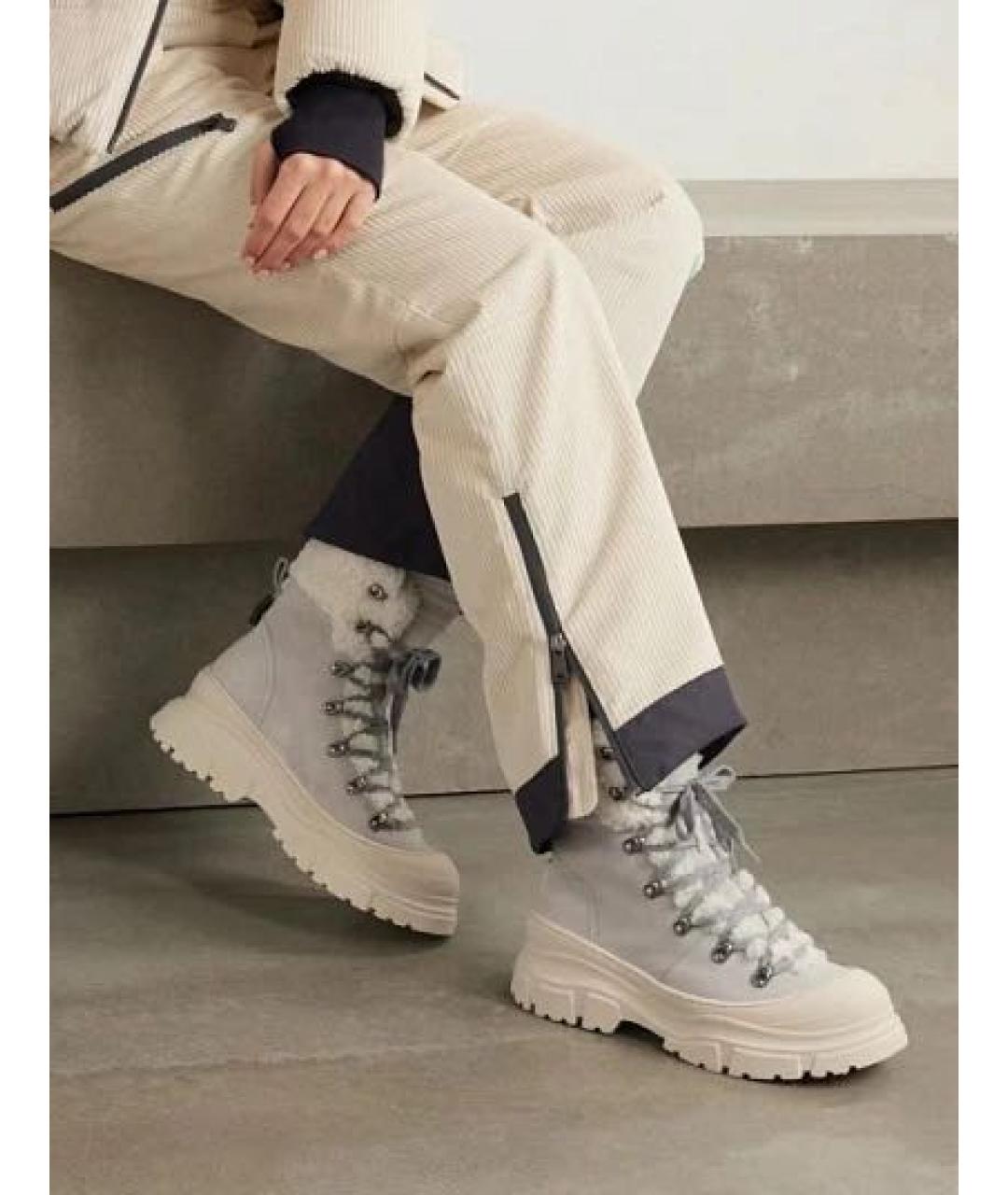 BRUNELLO CUCINELLI Серые замшевые полусапоги, фото 2