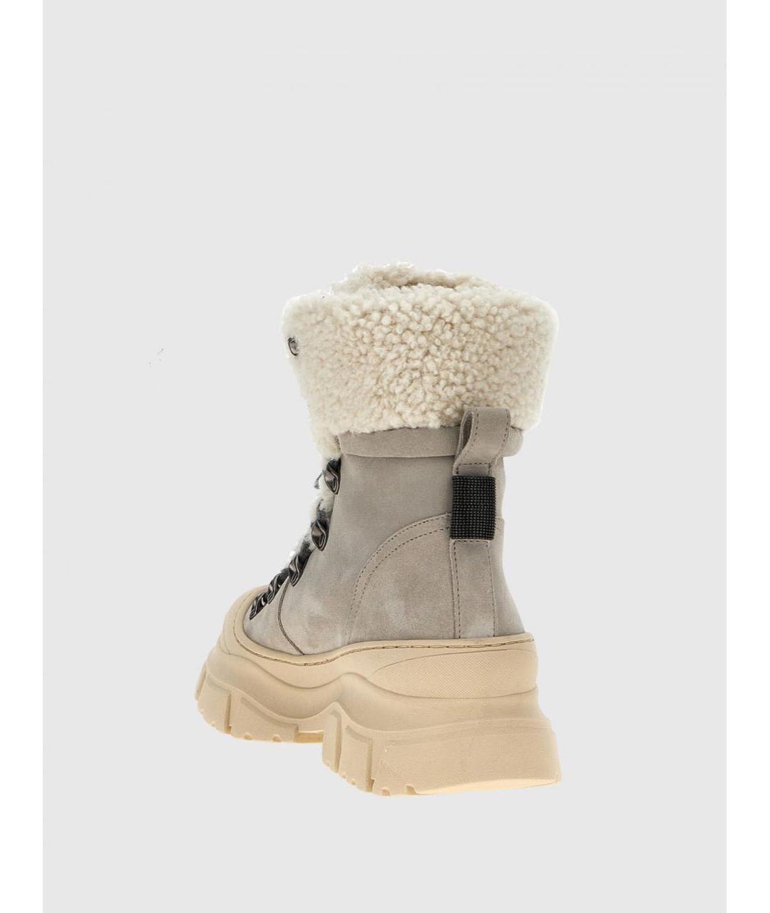 BRUNELLO CUCINELLI Серые замшевые полусапоги, фото 4