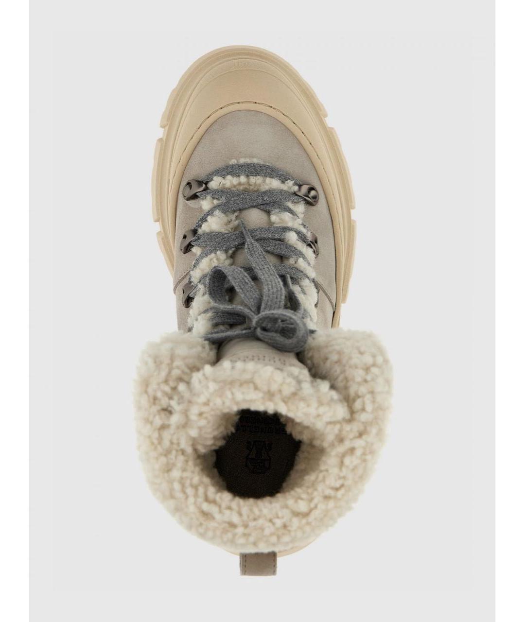 BRUNELLO CUCINELLI Серые замшевые полусапоги, фото 5