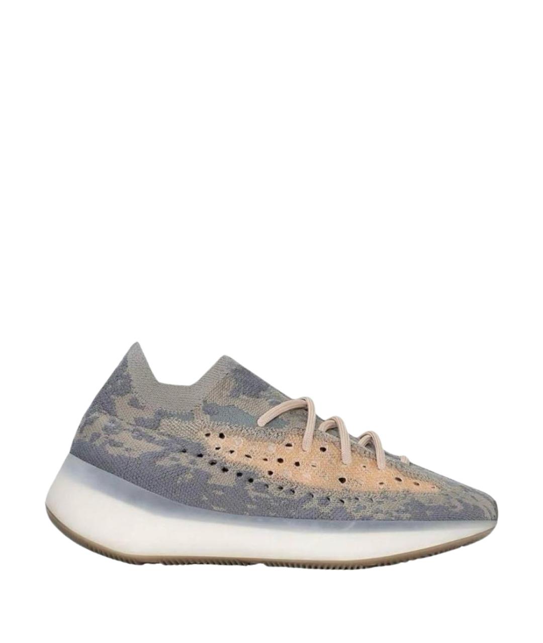 ADIDAS YEEZY Серые текстильные низкие кроссовки / кеды, фото 1