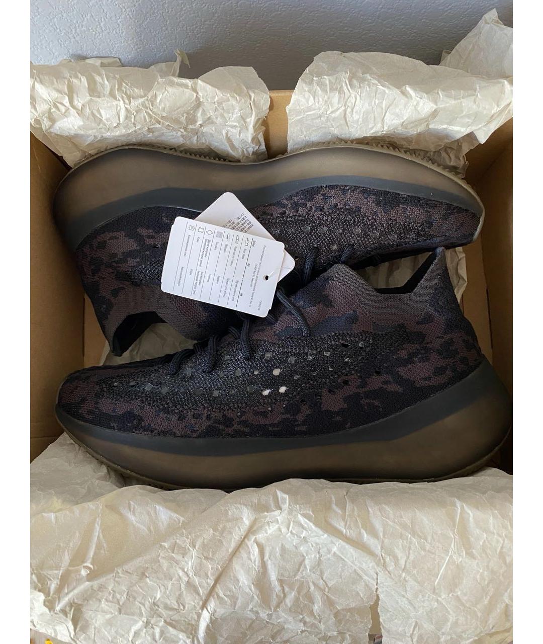 ADIDAS YEEZY Коричневые текстильные низкие кроссовки / кеды, фото 2