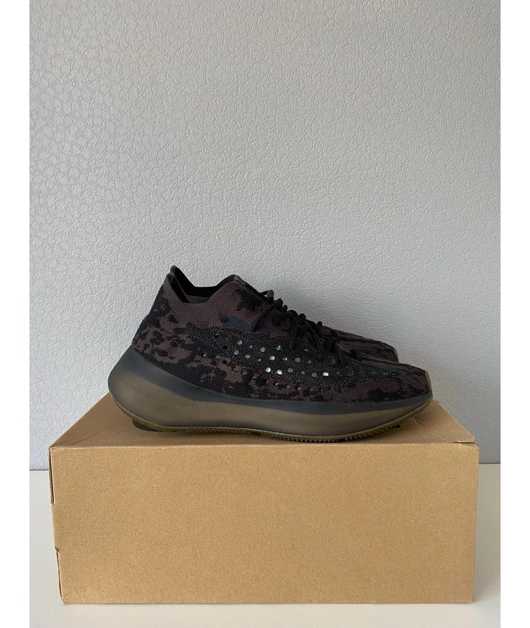 ADIDAS YEEZY Коричневые текстильные низкие кроссовки / кеды, фото 4